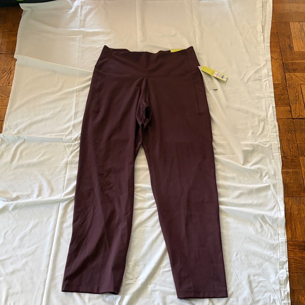 Women’s XL High-Rise Stretch Ankle Pants - Plum, have pockets! NWT.